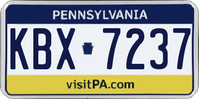 PA license plate KBX7237