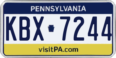 PA license plate KBX7244