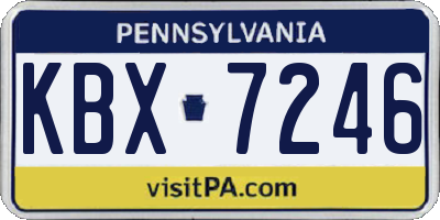 PA license plate KBX7246