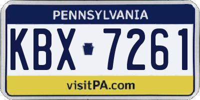 PA license plate KBX7261