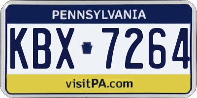 PA license plate KBX7264