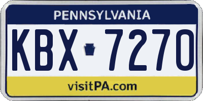 PA license plate KBX7270