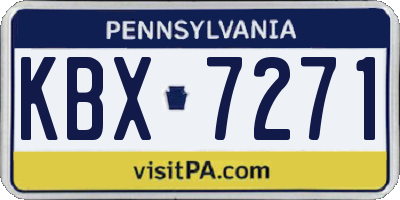 PA license plate KBX7271