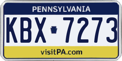 PA license plate KBX7273