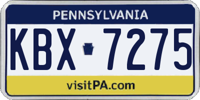 PA license plate KBX7275