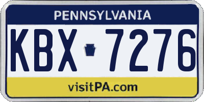 PA license plate KBX7276