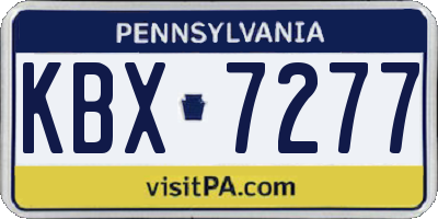PA license plate KBX7277
