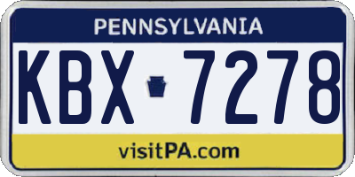 PA license plate KBX7278