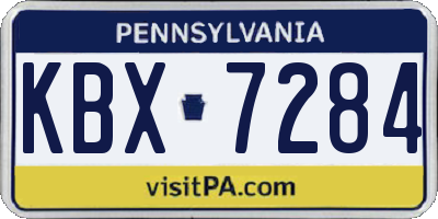 PA license plate KBX7284