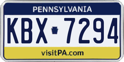 PA license plate KBX7294
