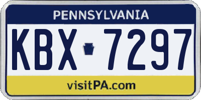 PA license plate KBX7297