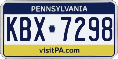 PA license plate KBX7298