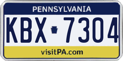 PA license plate KBX7304