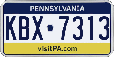 PA license plate KBX7313