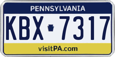 PA license plate KBX7317