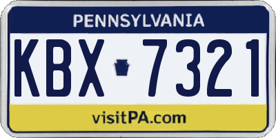 PA license plate KBX7321