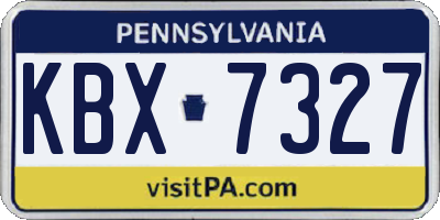 PA license plate KBX7327