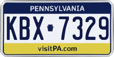 PA license plate KBX7329