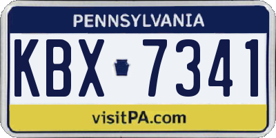 PA license plate KBX7341