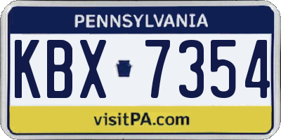 PA license plate KBX7354