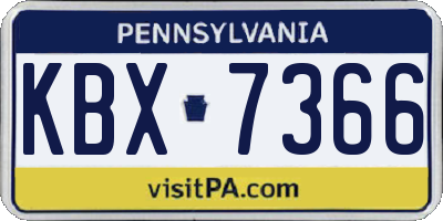 PA license plate KBX7366