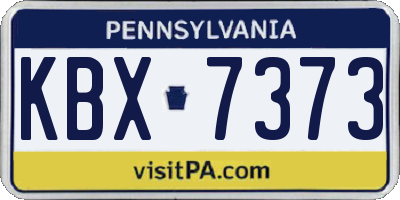PA license plate KBX7373