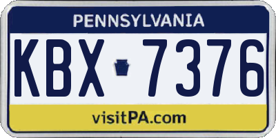 PA license plate KBX7376