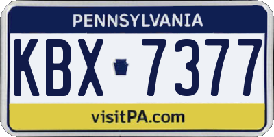 PA license plate KBX7377