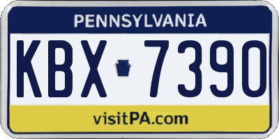 PA license plate KBX7390
