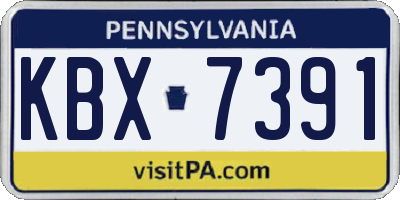 PA license plate KBX7391