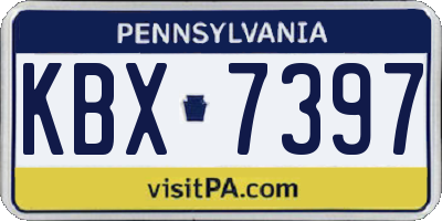 PA license plate KBX7397