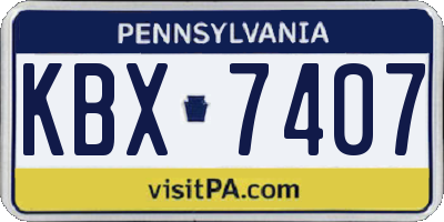 PA license plate KBX7407