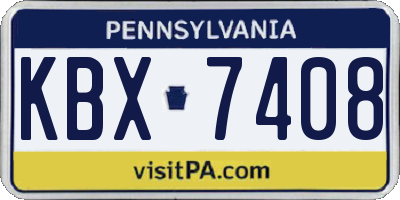 PA license plate KBX7408