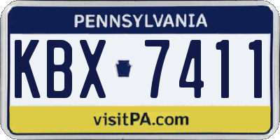 PA license plate KBX7411