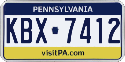 PA license plate KBX7412