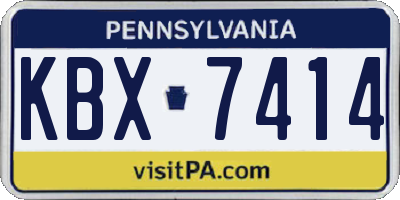 PA license plate KBX7414