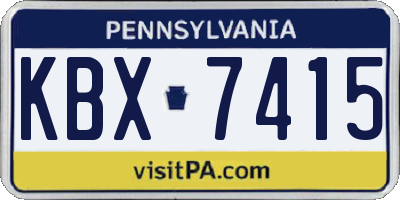 PA license plate KBX7415