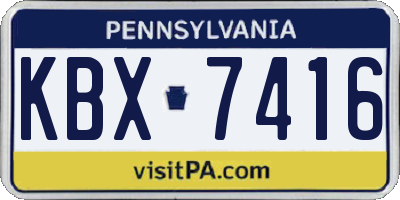 PA license plate KBX7416