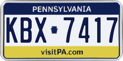 PA license plate KBX7417