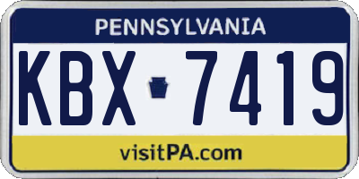 PA license plate KBX7419