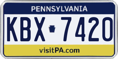 PA license plate KBX7420