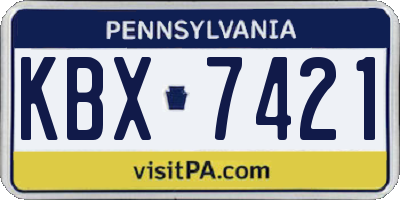 PA license plate KBX7421
