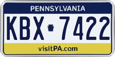PA license plate KBX7422