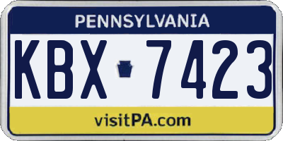 PA license plate KBX7423