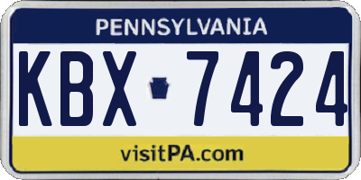 PA license plate KBX7424