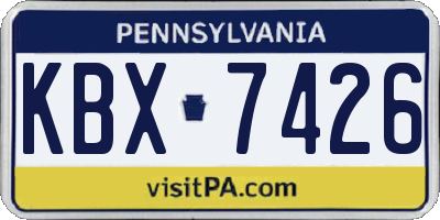 PA license plate KBX7426