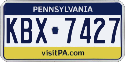 PA license plate KBX7427