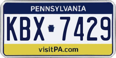 PA license plate KBX7429