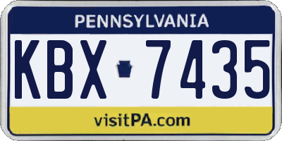 PA license plate KBX7435