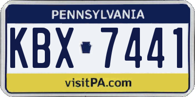 PA license plate KBX7441